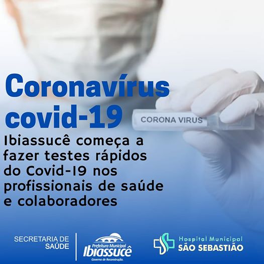 Ibiassucê começa a fazer testes rápidos  do COVID-19 nos profissionais de saúde e colaboradores